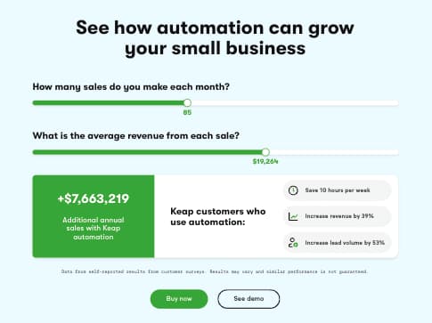 keap roi calculator